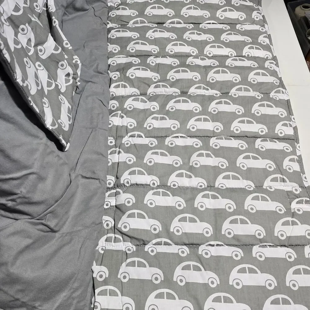 Wildkin brand kids' nap mat features a grey car pattern NWoT
